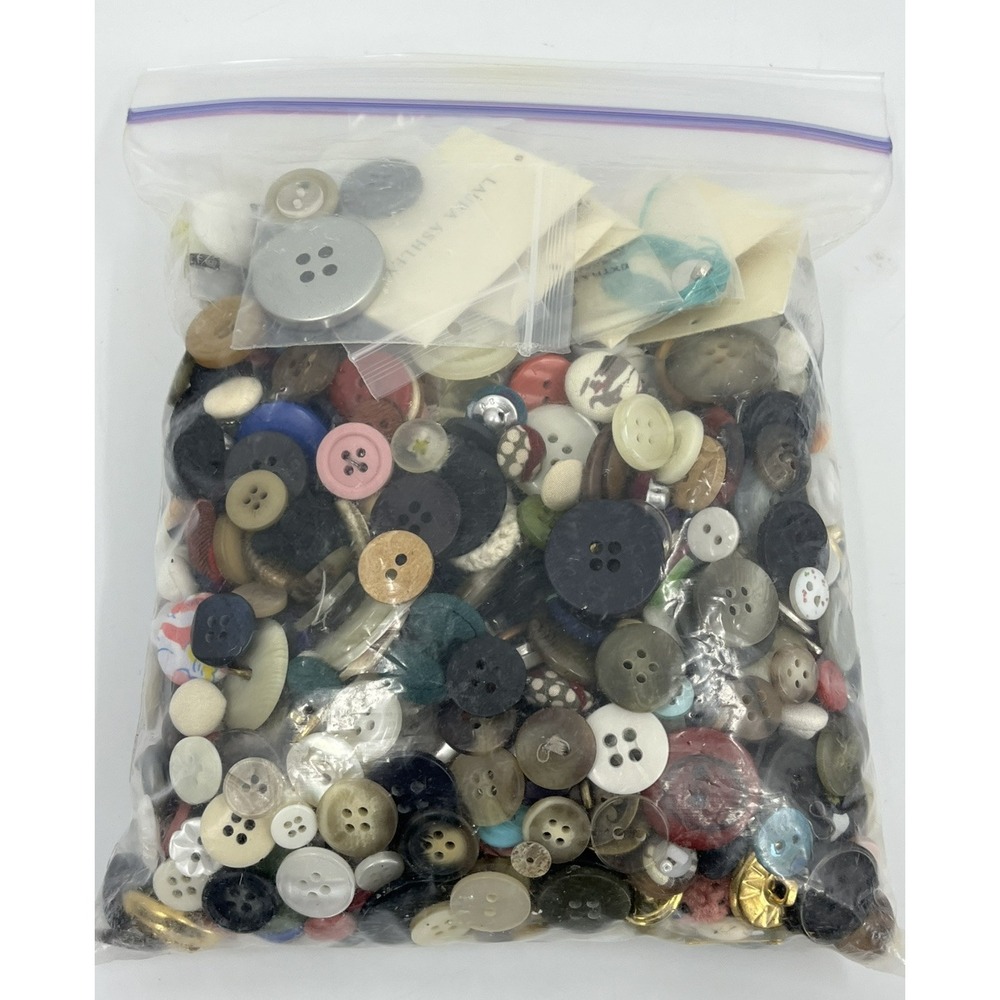 Vintage Estate Buttons Lot 1.75 Pounds Assorted Materials Sizes